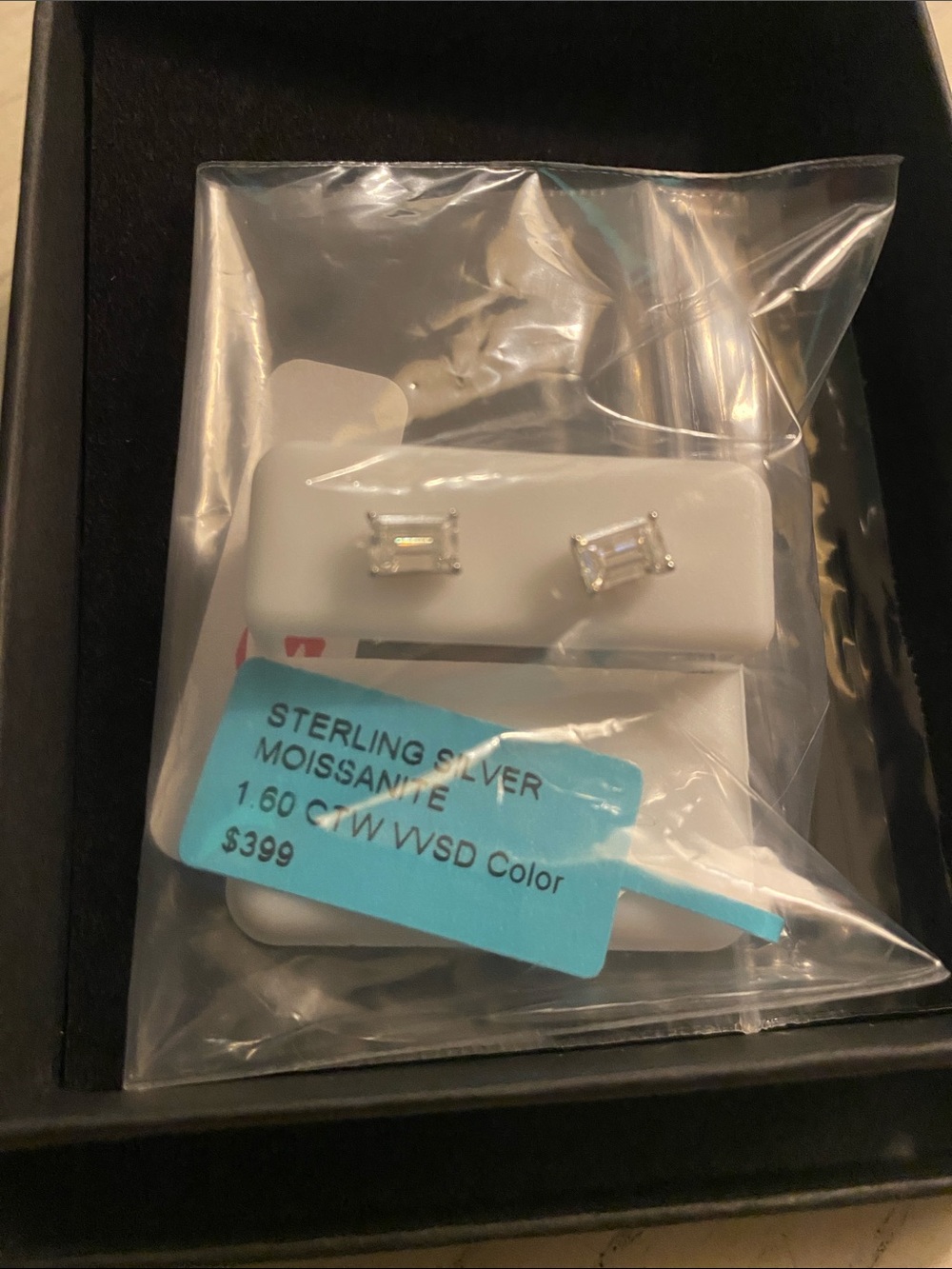 925 Moissanite 1.60 CTW  Emerald cut earrings